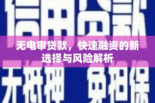雁塔无电审贷款，快速融资的新选择与风险解析