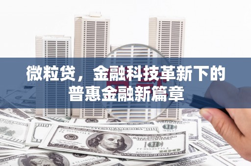 雁塔微粒贷，金融科技革新下的普惠金融新篇章