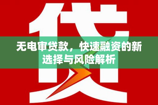 雁塔无电审贷款，快速融资的新选择与风险解析