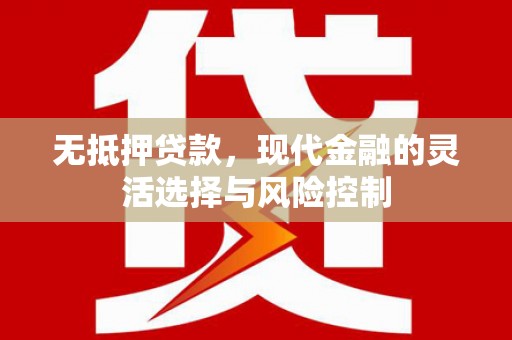 雁塔无抵押贷款，现代金融的灵活选择与风险控制