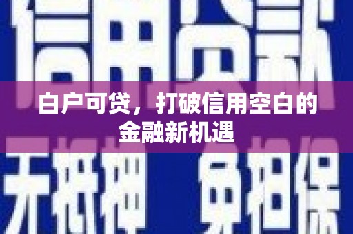 雁塔白户可贷，打破信用空白的金融新机遇