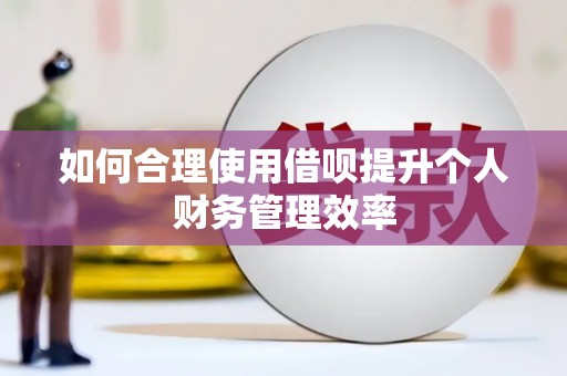 雁塔如何合理使用借呗提升个人财务管理效率