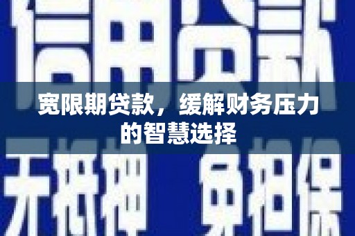 雁塔宽限期贷款，缓解财务压力的智慧选择
