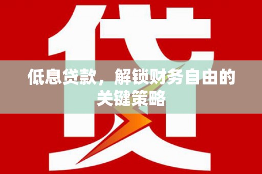 雁塔低息贷款，解锁财务自由的关键策略