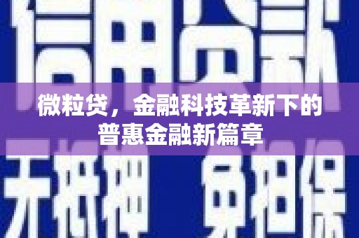 雁塔微粒贷，金融科技革新下的普惠金融新篇章