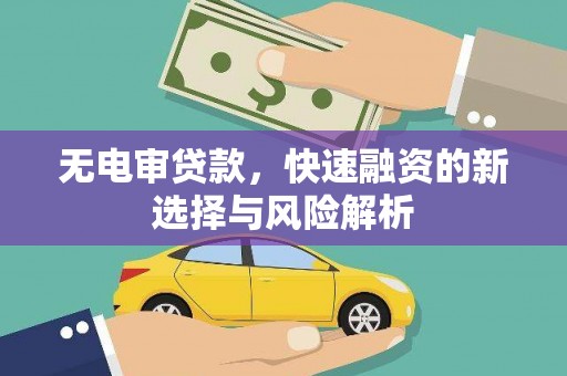 雁塔无电审贷款，快速融资的新选择与风险解析