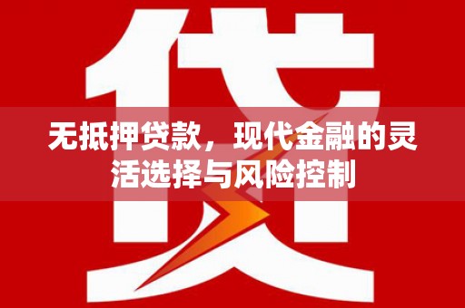 雁塔无抵押贷款，现代金融的灵活选择与风险控制