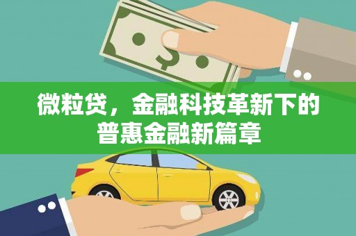 雁塔微粒贷，金融科技革新下的普惠金融新篇章