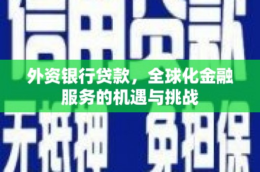 雁塔外资银行贷款，全球化金融服务的机遇与挑战